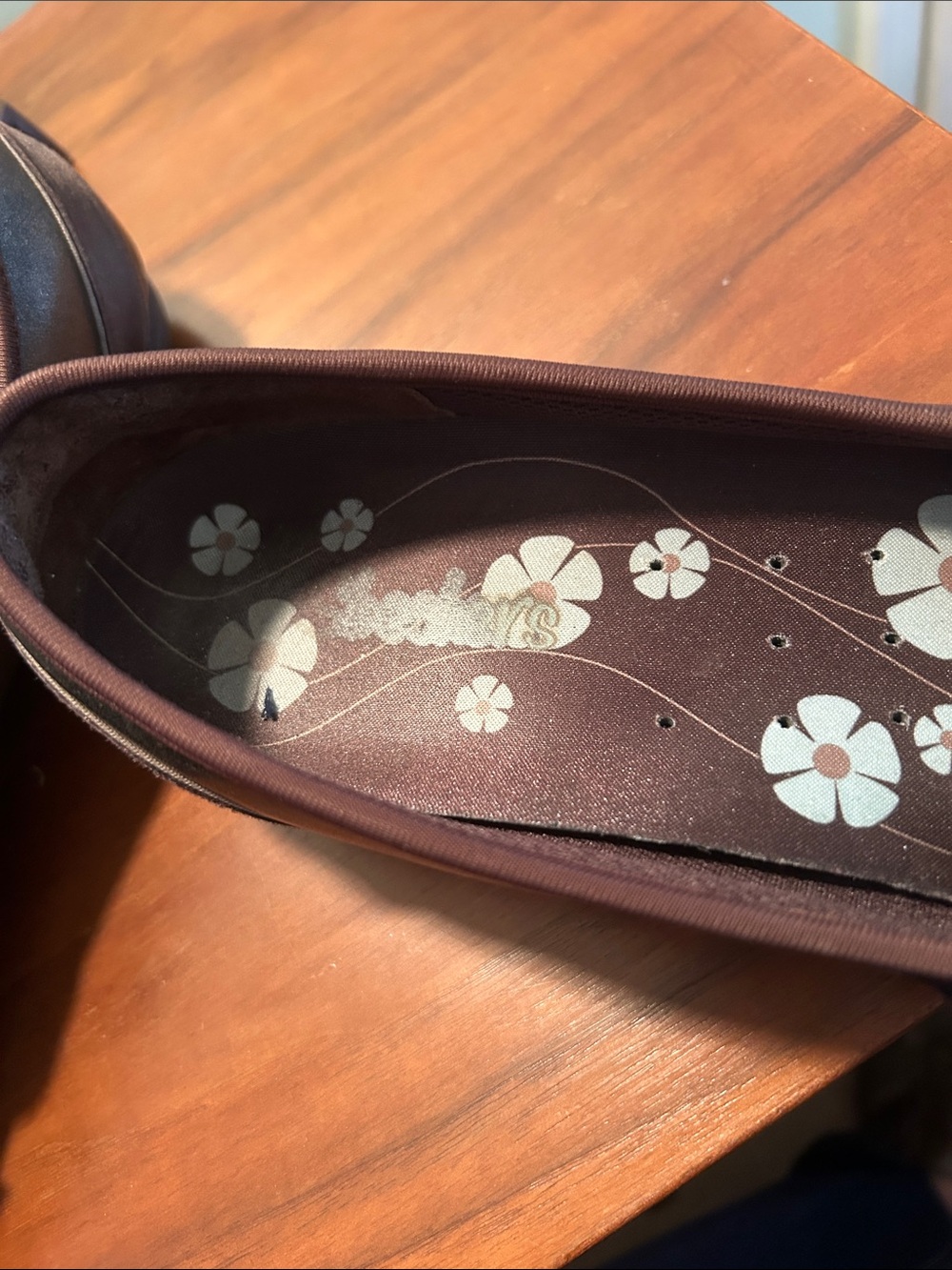 Skechers Women's Dark Brown Floral Slip-On Flats